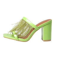 OAVQHLG3B Ženske sandale Chunky visoke pete Pero seksi ljetne papuče Ležerne prilike fluorescentne zelene