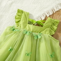 Baby Girl Haljine Fly rukave Butterfly Tulle Ruffles Dance Play haljina zelena 6m-12m