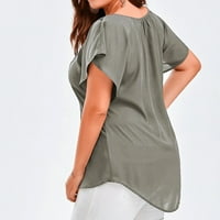 Sayhi čipka plus ženska majica kratka modna rukavska majica sa čvrstim vrhovima bluza za žene dugih