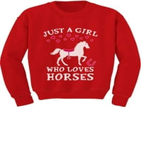 TStars - samo djevojka koja voli konje konjski ljubavnik poklon mališani dječji dukseri 4t crveni