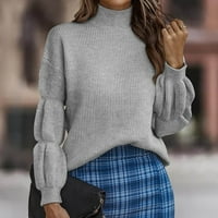 Ženski klasični fit lagani džemper s dugim rukavima, dugim dugim dugim dugim dugim dugim xl