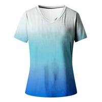 Ženska ležerna V-izrez majica s kratkim rukavima Striped print majica Majica FITS FIT Ljetni odjevni
