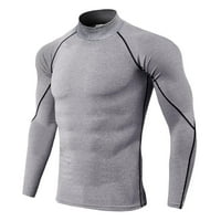 Loopsun Ljetna odjeća za muške zimske vrhove, muškarci trčeći uska trening majica na otvorenom sportove s dugim rukavima visokog rastezanja brzog sušenja fitness odijelo bluza
