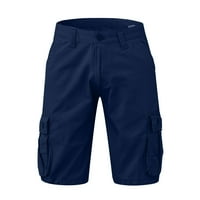 Elneeya Muške labave kratke hlače Ležerne prilike pune hlače Multi-džepne tegore na otvorenom ljetne narukvice pantalone Cortos Cargo