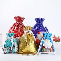Dengdrunhu božićne poklon torbe, santa zamotavanje vrećice sa umetnutim vrpcama i oznakama za omotavanje praznika