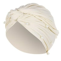 Heiheiup turbanski šešir biserni zamotavanje kape ruffle perling bejzbol kape stilističkih šešira