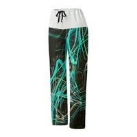 Xinqinghao High Struk hlače široke noge za žene umjetničke cvjetne tiskane hlače Ležerne prilike za
