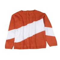 Luxplum žene Jumper Tops Crew Crt Pletetene džemperi Spesirani džemper Ugodno pulover Radno narančasto