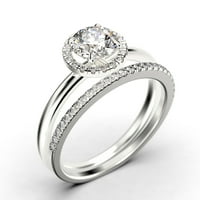 Bajk minimalisti 1. Carat Round Cut Diamond Moissanite zaručni prsten, klasični vjenčani prsten u sterlingu