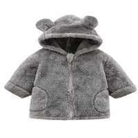 Paille djevojke patentni zatvarač sa slatkim medvjedićim kaputom plišane vanjske oblaće sa običnim zimskim