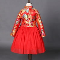 Dadaria Toddler Girl Outfits 1-6y dječja dječja djevojka tang odijelo Cheongsam izvezena princeza novogodišnja