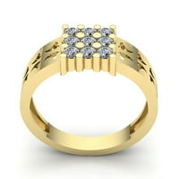 Prirodno 1.5ct okruglo Dijamantna muška klasična obljetni angažman prsten od punog 10k ruža, bijelo ili žuto zlato JK I1