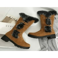 Tenmi ženske zimske cipele okrugle plijesne cipele Chunky Fuzzy bootie plišana obloga Fluffy topla cipela