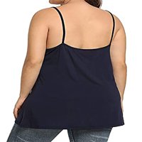 Žene plus veličine V izrez na vrhu vrhova bez rukava, ležerna majica od pune boje seksi križa čipkasti