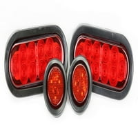 Crvena 6 Ovalna LED prikolica za zaustavljanje okretaja zadnja repa + crvena 2 LED marker svjetlo