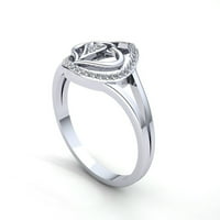 Prirodno 0,5ct okrugli rez Diamond Dame Bridal Leaf Angažman Fancy Ring Solid 10k ruža, bijela ili žuta zlato GH I1-I2