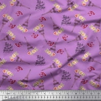 SOIMOI pamučna kambrička tkaninska tkanična teksta, cvjetni i eiffel toranjski arhitektonski otisak šiva šibice tkanine