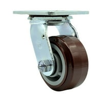 Poliuretan od nehrđajućeg čelika na poliolefin okretnom gornjom tanjuru W 4 2 Maroon Wheel - LBS kapacitet
