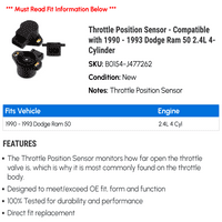 Senzor položaja leptira - kompatibilan sa - Dodge Ram 2.4L 4-cilindar 1992
