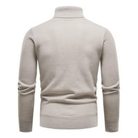 Kali_store pletene pulover duks muškarci muški klasični fit pamuk čvrsta posada džemper bež, m