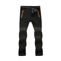 Muške hlače na klirensu izolirane bib kombinezone, čvrste džepne pantalone u boji vodootporne sniježne hlače dnevne crne veličine xl