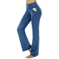 Joga hlače za žene Ženske joge pantalone džepove visoke struke vježbanje hlače casual pantalone Tealne