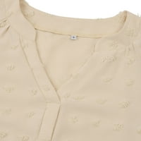 Cleance Trendy Žene vrhovi Žene dugih rukava V-izrez velika vunena kugla labava modna majica
