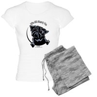 Cafepress - Crni pug IAAM - ženska svetlost pidžama