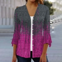 Kiplyki ponude ženski džemperi jesen 3 4Sleeve majica Otvorena prednja gornja odjeća za ispis bluza