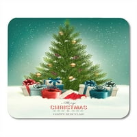 Snow Green Bo Božić sa drvetom i poklone sa santa šeširom crvene pejzažne godine MousePad Mouse jastučić