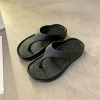 Zanvin ženske sandale cipele na čišćenju, do 30% popusta, lijene cipele ženske ortotičke flip flip s lukom podržavaju mekani tangi jastuk pijesak, crni, 44