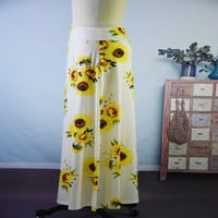 Huaai suknje za žene Ženska Visoka struka Tiska Bodycon Comfort Long Maxi suknja Maxi suknja Bijela XXXL