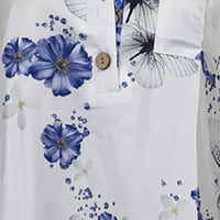 Ženske vrhove i majice - okrugli vrat Ležerne modne žene tiskali su rukavice sa srednjim rukavima, ležerne majice