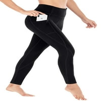 Ženske joge hlače se protežu sa džepom visoke elastične gamaše casual workout trmmy upravljačke gamaše bedro oblikovača s elastičnim