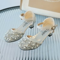 Sdjma Girls Sandale Glittler Bow haljina cipele Princess Crystal Visoke potpetice Party Wedding Cvijeće