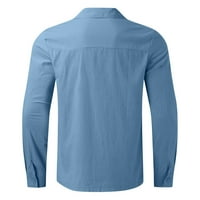 Muška majica Casual mužjak pamučna posteljina od punog plus veličina labava navratnik na havajsku majicu