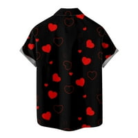 Jsaierl Dugme Down Majica Muškarci Heart Graphic Havajske majice Casual kratkih rukava Party Top Revel