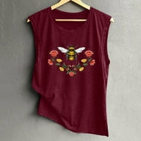 Vrh cisterna za žene Trendy Ležerni modni ispisani ispisani bluza bez rukava Camisole Crvena s