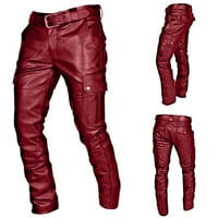 Baccoke muške hlače Muška jesenina zimska punk retro goth tanke casual dugačke hlače pantalone crvene
