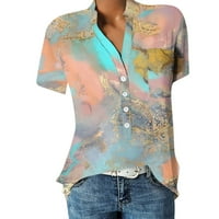 Vrhovi ženske majice kratkih rukava na vrhu ljetne cvjetne ženske poslovne majice L