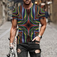 Ljetni vrhovi Muška modna ljetna dekolte majica 3D štampanje Majice kratkih rukava za muškarce, višebojne,