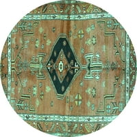 Ahgly Company Zatvoreni okrugli Perzijski tirkizni plavi tradicionalni prostirci, 5 'krug