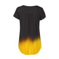Ženska majica kratkih rukava prednji naletirani modni ispisani ljetni vrhovi Gumb Grafički teženi povremeni