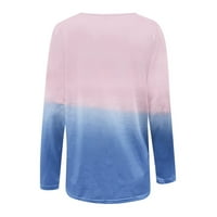 GAKVBUO pulover džemperi za žene lagane grafičke majice Trendy bluza V-izrez Tie-dye tiskanje dugih
