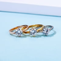 Toyella Titanium čelik u invalidi cirkon i dijamant srebrni ženski prsten zlatni broj88