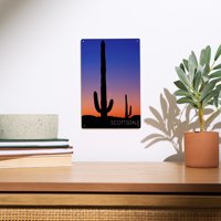 Scottsdale, Arizona, kaktus i mjesec fotografija Zidni znak Birch Wood