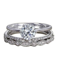 1. Carat Moissine i Moissite Trio Wedding Wedding Wedbed sa 18k pozlaće