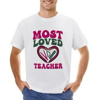 Učiteljica Retro dizajn, majica za nastavnike Vintage Majica Muške pamučne klasične Crewneck kratki