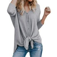SIMU ženski džemperi za žene ženski omalovažavaju labavi pleteni bluza TUNIC TEM KNOT POVEZIVANJE GILTE