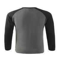 Biayxms Muška kontrastna majica u boji, dugi rukav O-izrez Jednostavni ležerni Slim Fit Basic Tops